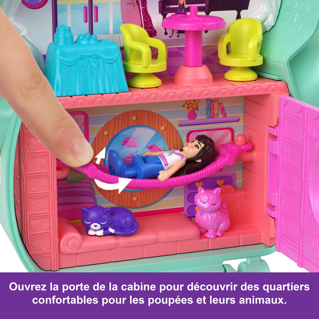 Polly Pocket-Coffret Chaton Marin-Jouet De Voyage - 4 ans+- JCR37