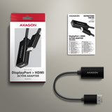 Câble adaptateur Axagon RVD-HI20N DisplayPort 1.2 mâle vers HDMI 2.0 femelle (Type A) 15cm (Noir)