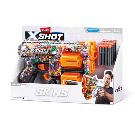 Lanceur de fléchettes - ZURU - X-SHOT Dread - Canons rotatifs doubles - 7 designs - Portée 27 m