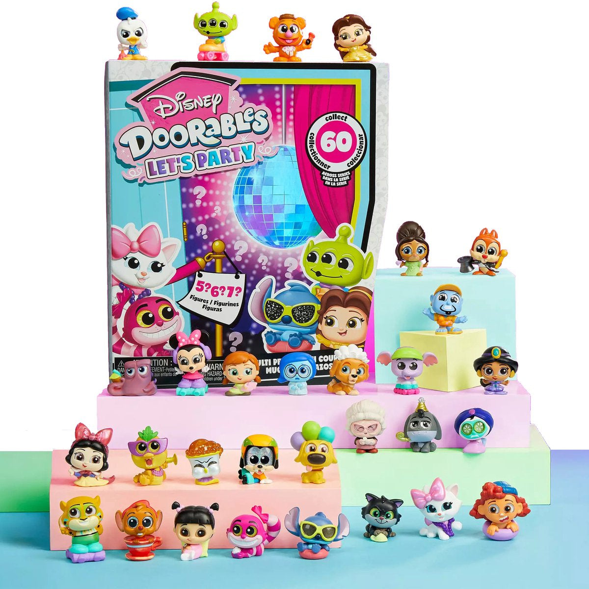 Doorables Coffret 4 mini-figurines DISNEY, Let's Party Multi Peek, Modele aléatoire a collectionner, Des 5 ans