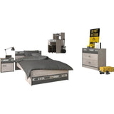 PARISOT Chambre enfant complete - Industriel - Décor gris loft et ombre - l 90 x L 200 cm - NOA