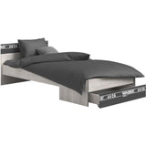 PARISOT Chambre enfant complete - Industriel - Décor gris loft et ombre - l 90 x L 200 cm - NOA