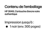 HP 304XL Cartouche d'encre noire authentique (N9K08AE) pour HP DeskJet 2620/2630/3720/3730