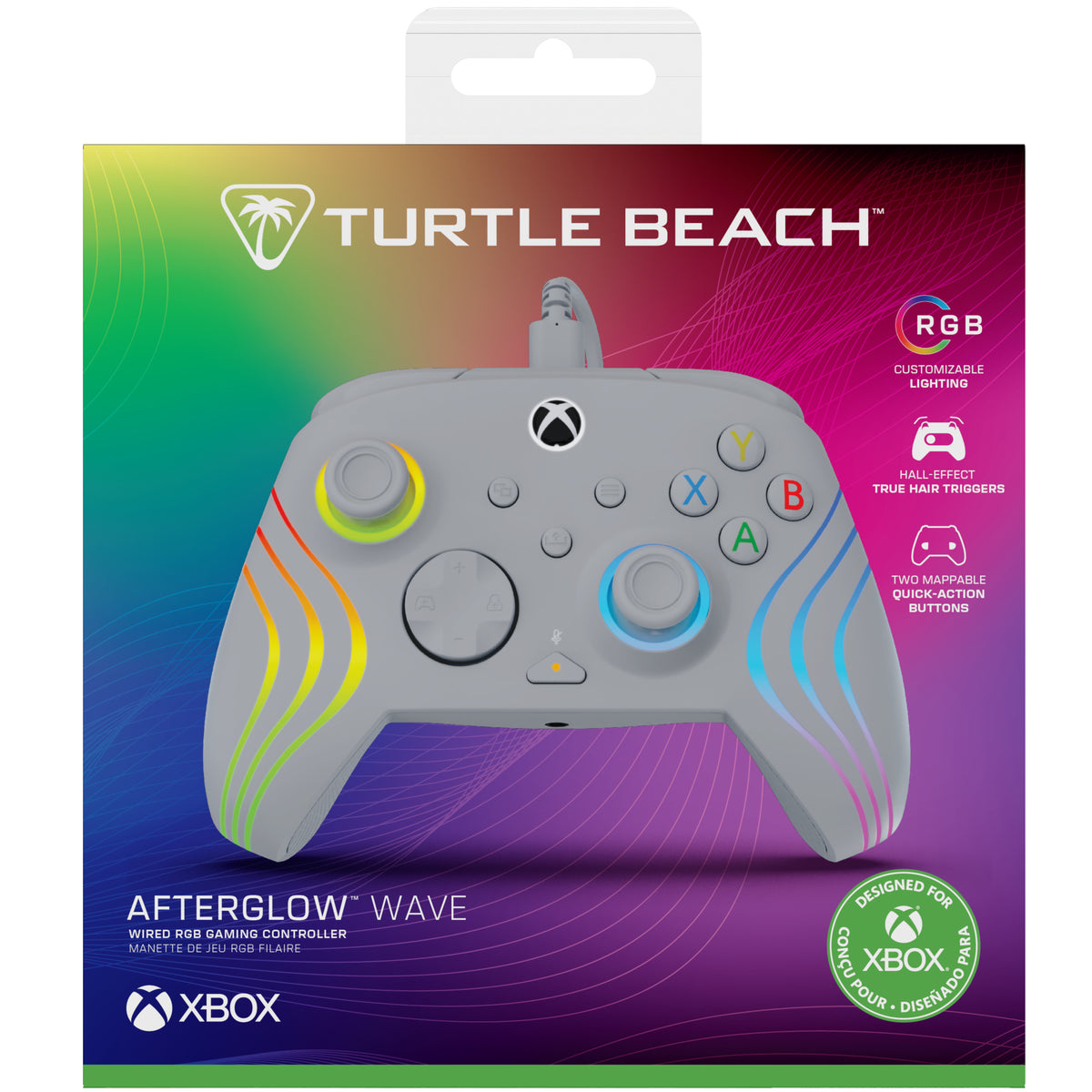 TURTLE BEACH Manette de jeu - Xbox Series X|S, Xbox One et PC - Afterglow Wave - RGB Filaire Gris