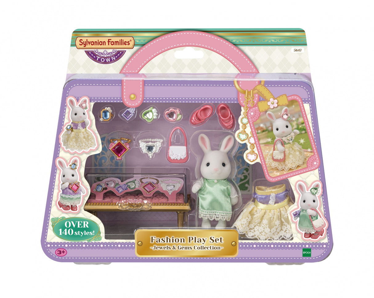 Figurines miniatures - SYLVANIAN FAMILIES - 5647 - La valisette de mode et grande soeur Lapin neige