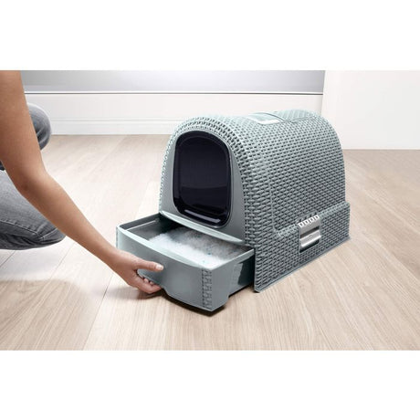CURVER Bac a litiere pour chats - Bleu gris - Pour chat - 51 x 38,5 x 39,5 cm