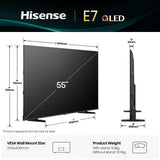 Hisense 55E7Q - TV QLED 55 (136 cm) - 4K UHD 3840x2160 - TV connecté - 3xHDMI 2.1 - WiFi