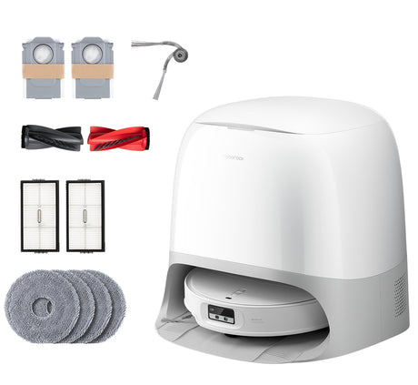 Aspirateur Robot Laveur - Roborock Qrevo Curv 2 ProX - Autonomie 180 min - 25 000 Pa - Navigation LiDAR - Collecteur 470 ml