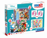 Clementoni - Edukit - Disney - Coffret apprentissage 4 en 1 - 2 puzzles, 1 mémo, 1 jeu de 6 cubes - Fabriqué en Italie - Dés 4ans
