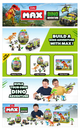 Set de Construction - ZURU - Dino Adventure Dino Hunt (592 pieces) - Aventure préhistorique avec dinosaures et véhicules