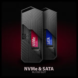 Boitier externe USB-C 3.2 Axagon EEM2-GAM - S-ATA/NVMe M.2 Type 2280 (Noir)