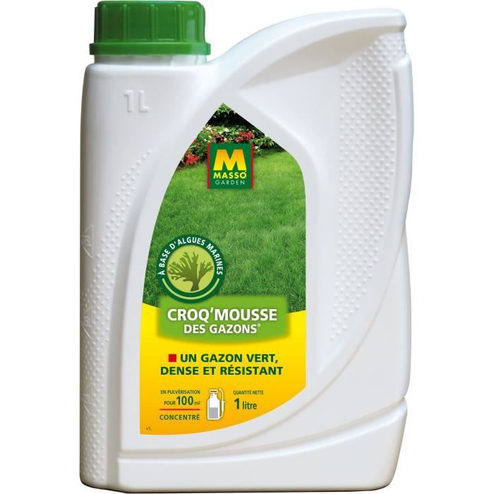 Fertilizer - MASSO GARDEN - 242309 - Croq'Mousse for lawns - 1 L