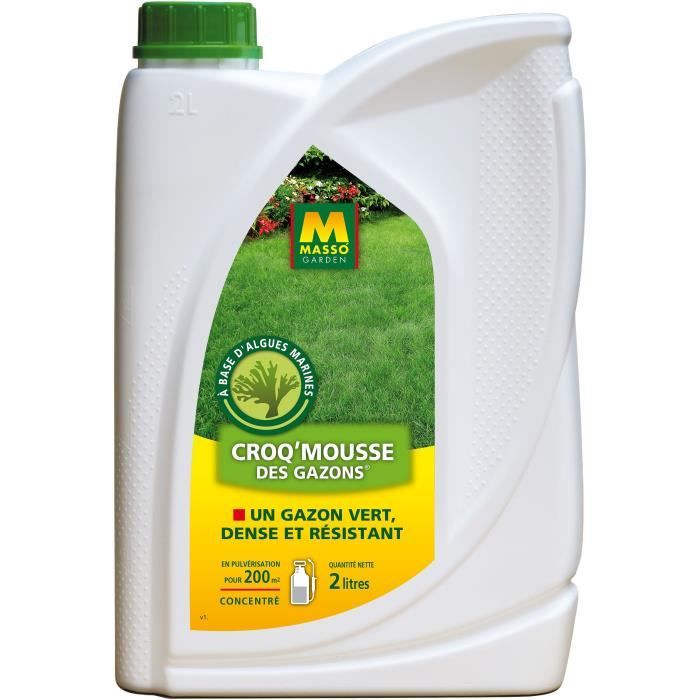 Fertilizer - MASSO GARDEN - 242316 - Croq'Mousse for lawns - 2 L