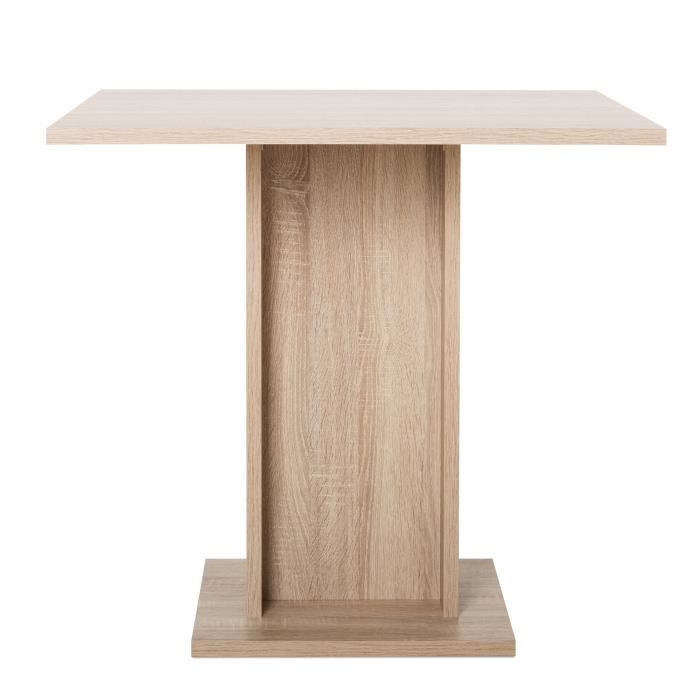 Table a manger de 2 a 4 personnes - Carrée - Classique - Décor chene - GUSTAVE - L 80 x l 80 cm