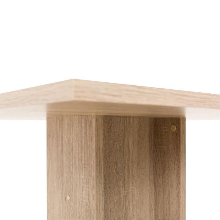 Table a manger de 2 a 4 personnes - Carrée - Classique - Décor chene - GUSTAVE - L 80 x l 80 cm