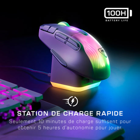 Souris gaming sans fil - TURTLE BEACH - Kone XP Air - Avec station de charge - Blanc
