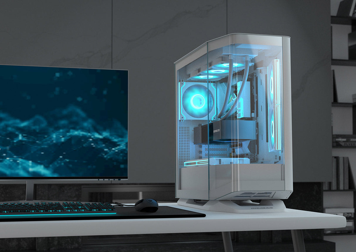 Boitier Moyen Tour E-ATX Cougar FV270 RGB avec panneaux vitrés (Blanc)