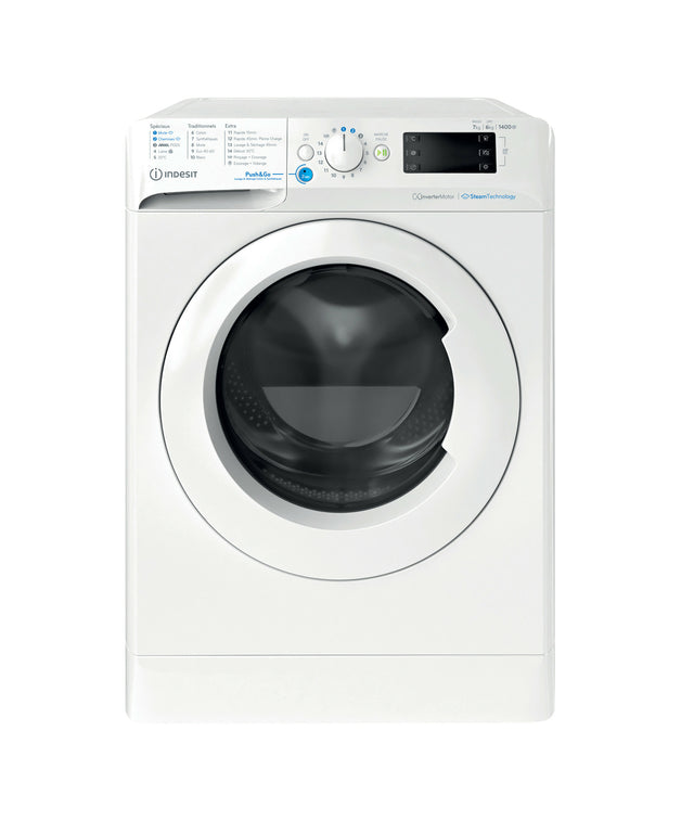 Lave-linge séchant INDESIT BDE76435WVFR - 7 / 6 kg - Induction - L60cm - 1400 trs/min - Blanc