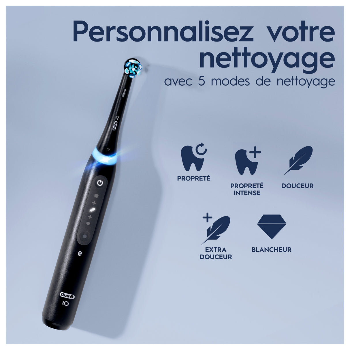 Oral-B iO 5 Lot De 2, Brosses a Dents Électriques Noire et Blanche, 2 Brossettes