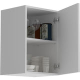 Meuble haut de cuisine OSLO - Blanc mat - 1 porte + tablette - L 40 x P 36 x H 58 cm