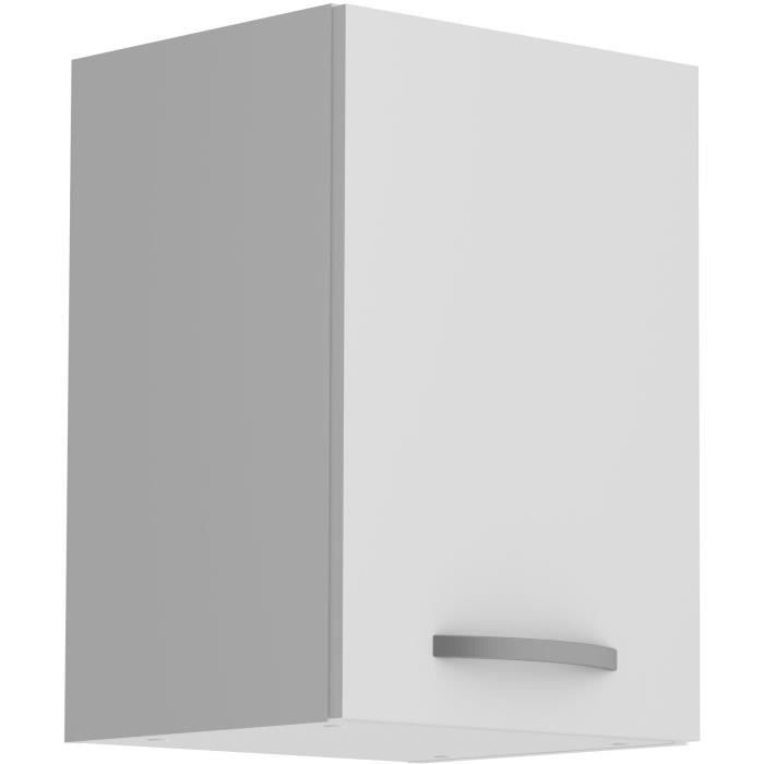 OSLO kitchen wall unit - Matt white - 1 door + shelf - L 40 x D 36 x H 58 cm