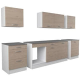 Cuisine complete OSLO - L 300 cm - DÈcor chene - Plan de travail inclus