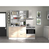 OSLO Meuble Bas 2 portes 2 tiroirs + plan - Décor Chene Jackson - L 80 x P 60 x H 86 cm