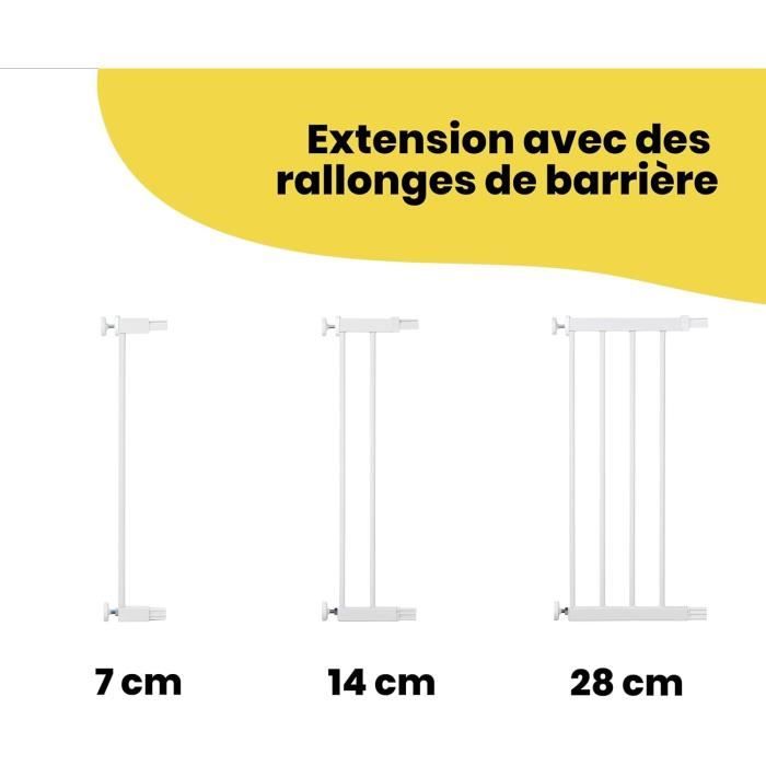 SAFETY 1ST Barriere de sécurité enfant 73-80cm, Blanc, métal, Auto Close, 4 points de pression