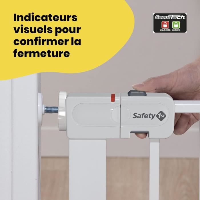 SAFETY 1ST Barriere de sécurité enfant 73-80cm, Blanc, métal, Auto Close, 4 points de pression