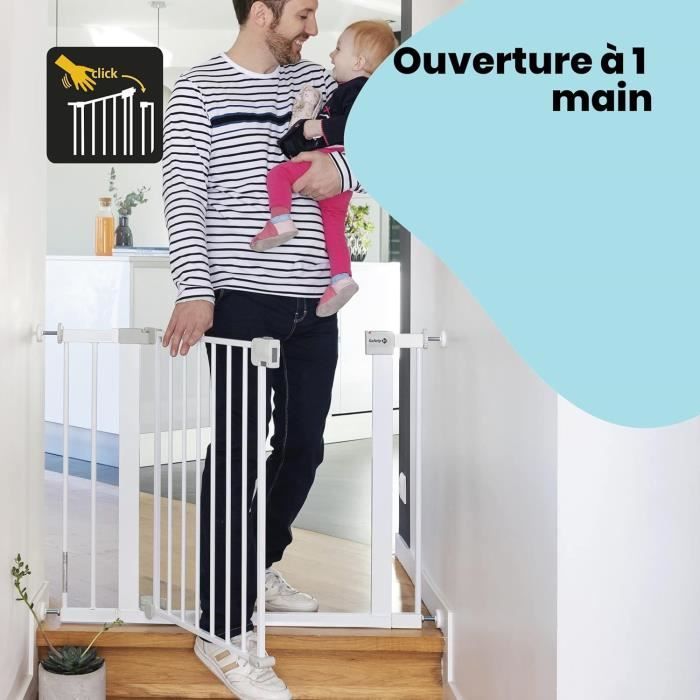 SAFETY 1ST Barriere de sécurité enfant 73-80cm, Blanc, métal, Auto Close, 4 points de pression