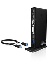 Station d'accueil USB-C 3.0 Icy Box IB-DK2241AC avec alimentation (Noir)
