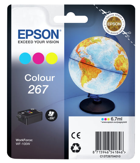 Cartouche d'encre EPSON Multipack 267 - Globe - Cyan, Magenta, Jaune - Capacité standard 200 pages