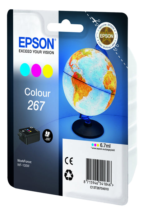 Cartouche d'encre EPSON Multipack 267 - Globe - Cyan, Magenta, Jaune - Capacité standard 200 pages