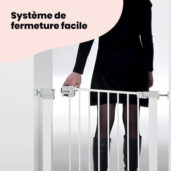 SAFETY 1ST Barriere de sécurité enfant Easy Close - Métal - 73 a 80 cm - pression, sans vis ni perçage - Blanc