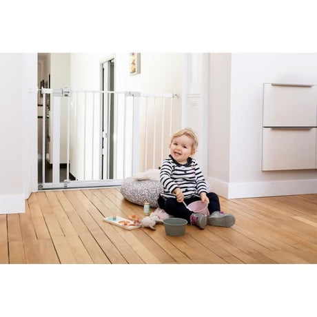 SAFETY 1ST Barriere de sécurité enfant Easy Close - Métal - 73 a 80 cm - pression, sans vis ni perçage - Blanc