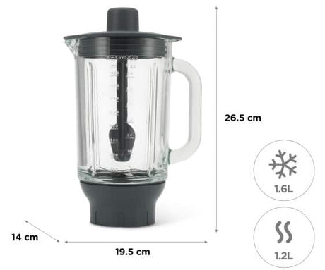 Accessoire blender verre 1,6L pour robot pâtissier KENWOOD KAH359GL - 4 lames