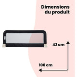 SAFETY 1ST Barriere de lit enfant pliable, 18 mois-5 ans, Tissu maille, Facile a installer et transporter, Auto-verrouillage, Noire