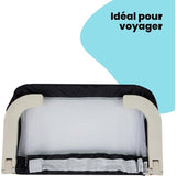 SAFETY 1ST Barriere de lit enfant pliable, 18 mois-5 ans, Tissu maille, Facile a installer et transporter, Auto-verrouillage, Noire