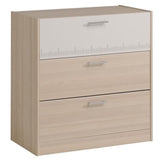 PARISOT Chambre enfant complete - Tete de lit + lit + commode + armoire + bureau - contemporain - Décor acacia clair et blanc -