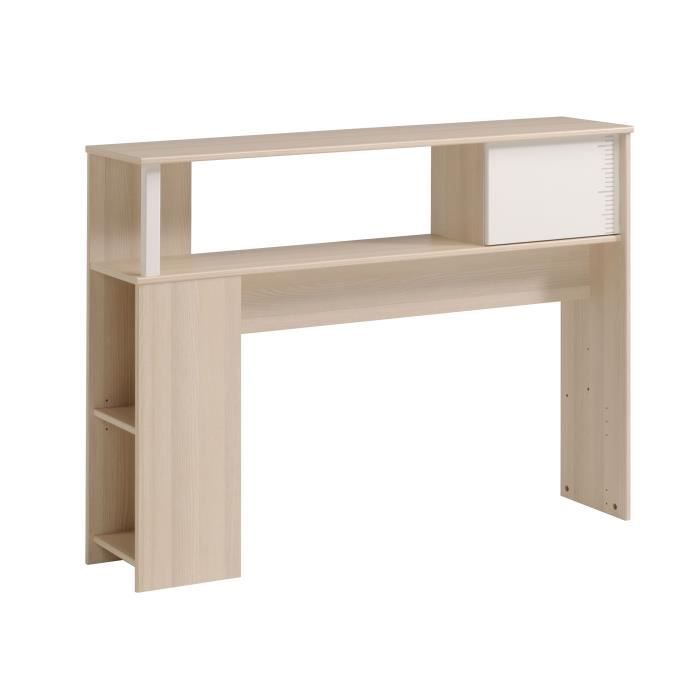 PARISOT Chambre enfant complete - Tete de lit + lit + commode + armoire + bureau - contemporain - Décor acacia clair et blanc -