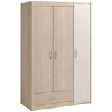 PARISOT Chambre enfant complete - Tete de lit + lit + armoire - Style contemporain - Décor acacia clair et blanc - CHARLEMAGNE