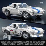 Hot Wheels - Coffret de Construction Corvette Grand Sport - Avec 918 pieces - Mattel Brick Shop - JGR31