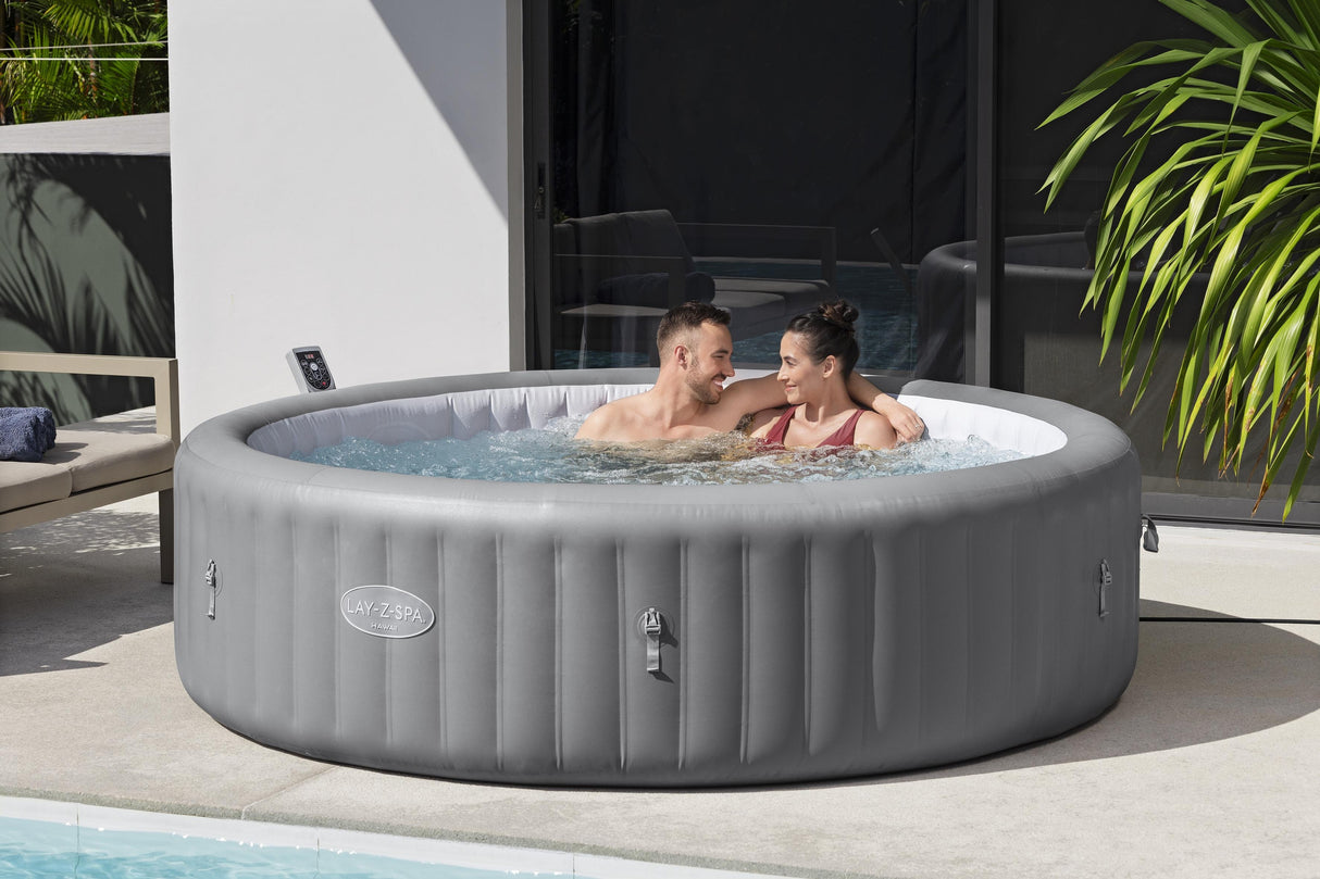 Spa gonflable BESTWAY - Lay-Z-Spa Hawaii - 236 x 71 cm - 4 a 8 places - Rond (Livré avec couverture, cartouche et diffuseur)