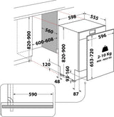 Lave-vaisselle tout encastrable WHIRLPOOL WKCIO3T133PFE 6eme Sens - 14 couverts - Induction - 43 dB - tiroir a couverts