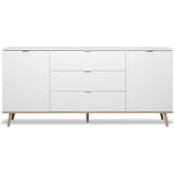 G÷TEBORG Buffet bas - Style scandinave - DÈcor chene et blanc - L 180 cm