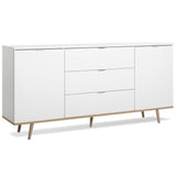 G÷TEBORG Buffet bas - Style scandinave - DÈcor chene et blanc - L 180 cm