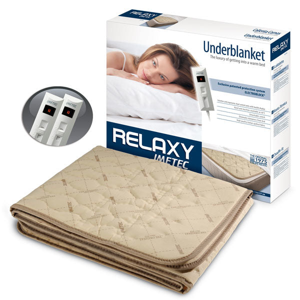 Surmatelas Chauffant - Imetec - Chauffe-lit Pour Lit Double 150 x 137 cm - 2 Commandes avec 2 Températures - Lavable