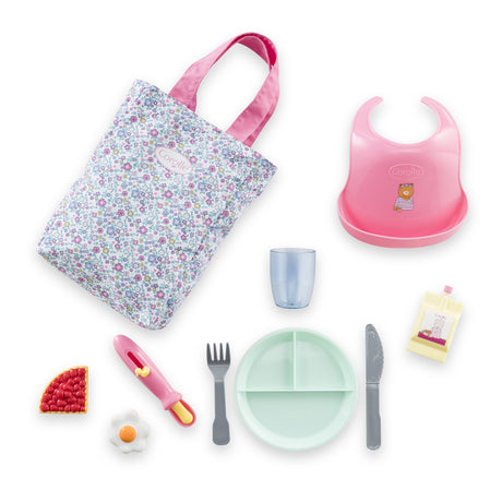 Grand coffret repas - COROLLE - Floral - Pour poupon 36/42 cm - Des 24 mois