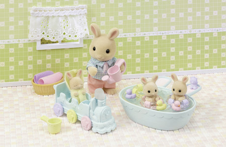 Les triplés Lapin Creme et accessoires de bain - Sylvanian Families - 5707