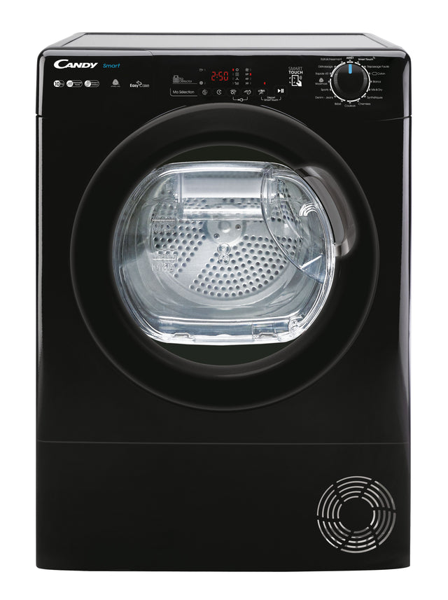 Seche-linge pompe a chaleur CANDY CSEH10A2DBEBX-47 Smart - 10 kg - Bac EasyCase - Connecté - Noir